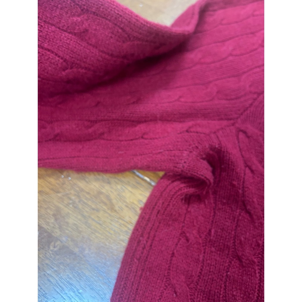 Polo Ralph Lauren Sweater Mens XL Red Cable Knit Crewneck Italian Yarn - Picture 6 of 11